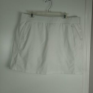 T by Talbots Skort Womens XL White Pull On Active Golf Tennis Pockets Stretch